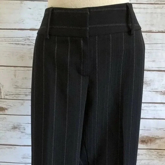TAGLIA Women Striped Boot Cut Black White Work Trouser Career Pants Size 44 - Picture 1 of 12